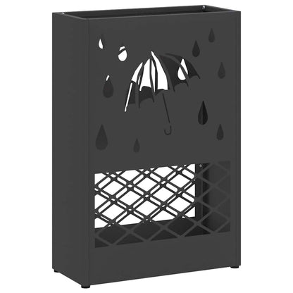 Rain Umbrella Stand Black 28 x 12 x 41 cm Steel