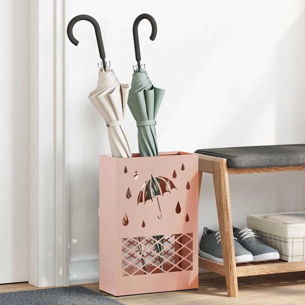 Rain Umbrella Stand Pink 28 x 12 x 41 cm Steel