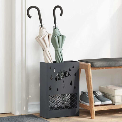 Rain Umbrella Stand Anthracite 28 x 12 x 41 cm Steel