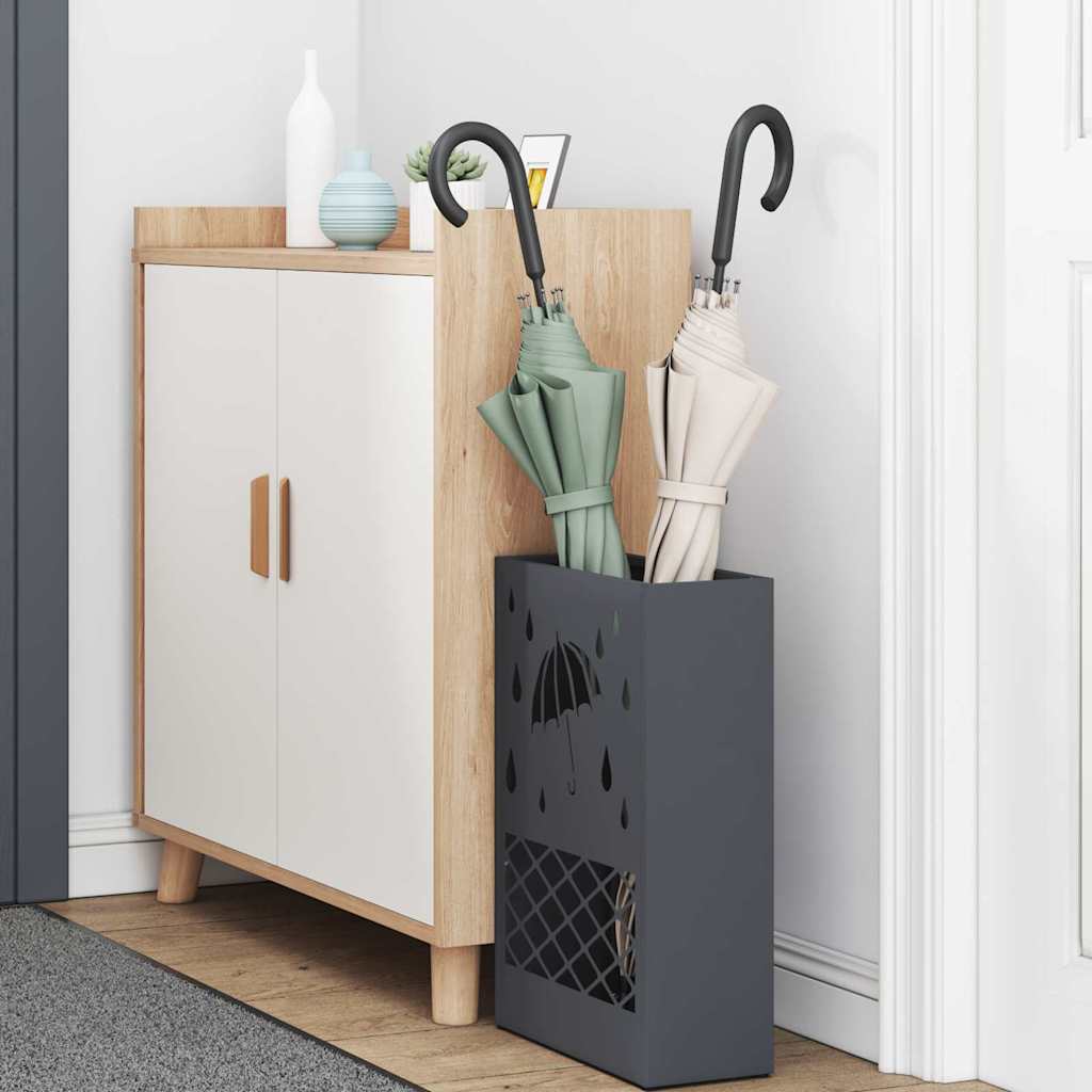 Rain Umbrella Stand Anthracite 28 x 12 x 41 cm Steel