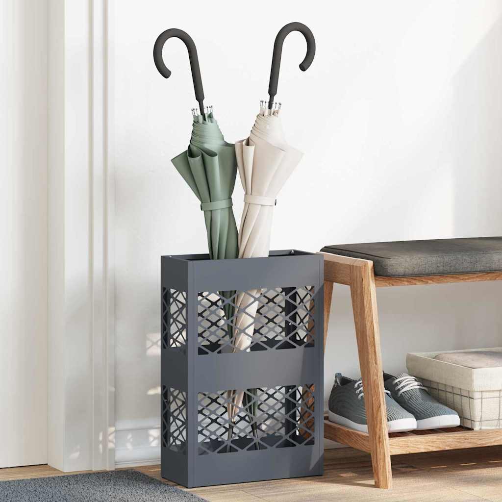 Rain Umbrella Stand Anthracite 28 x 12 x 41 cm Steel