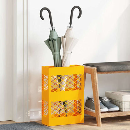 Rain Umbrella Stand Mustard Yellow 28 x 12 x 41 cm Steel