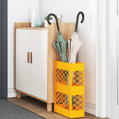 Rain Umbrella Stand Mustard Yellow 28 x 12 x 41 cm Steel