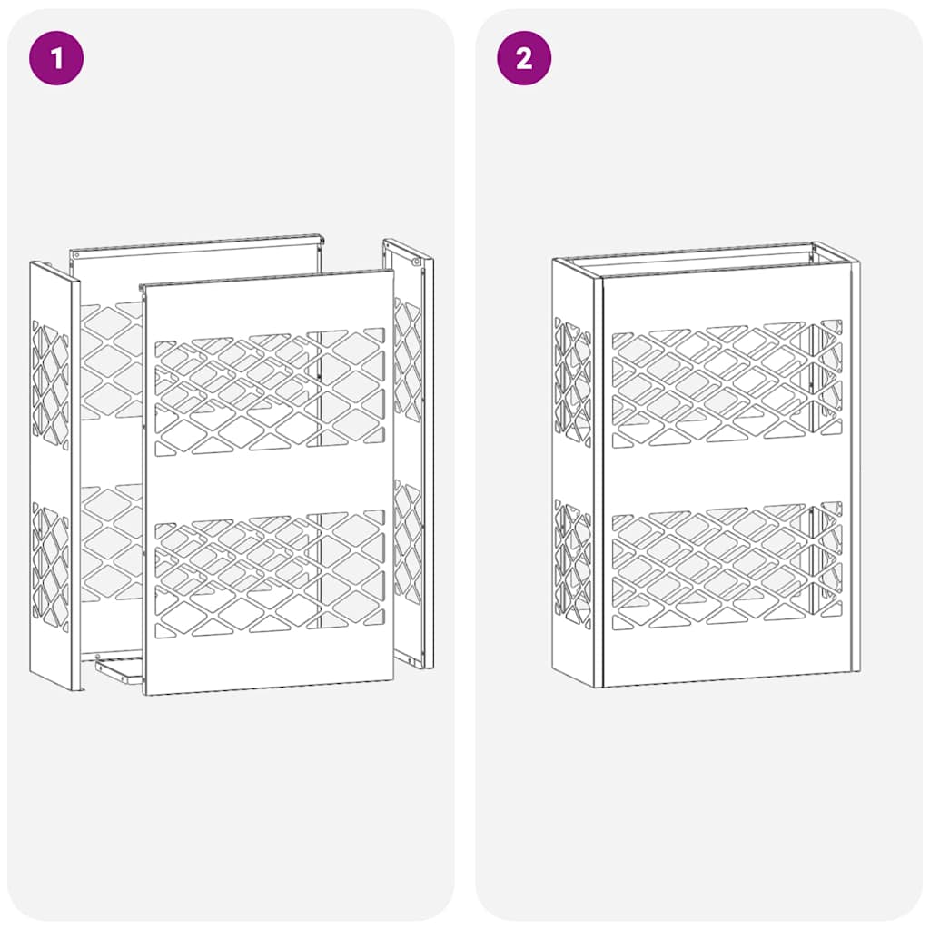 Rain Umbrella Stand White 28 x 12 x 41 cm Steel