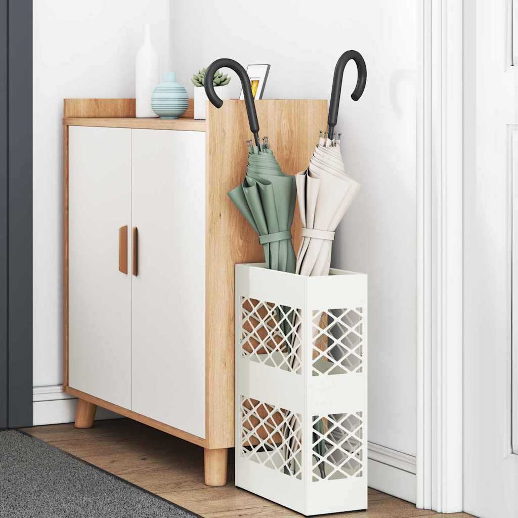Rain Umbrella Stand White 28 x 12 x 41 cm Steel