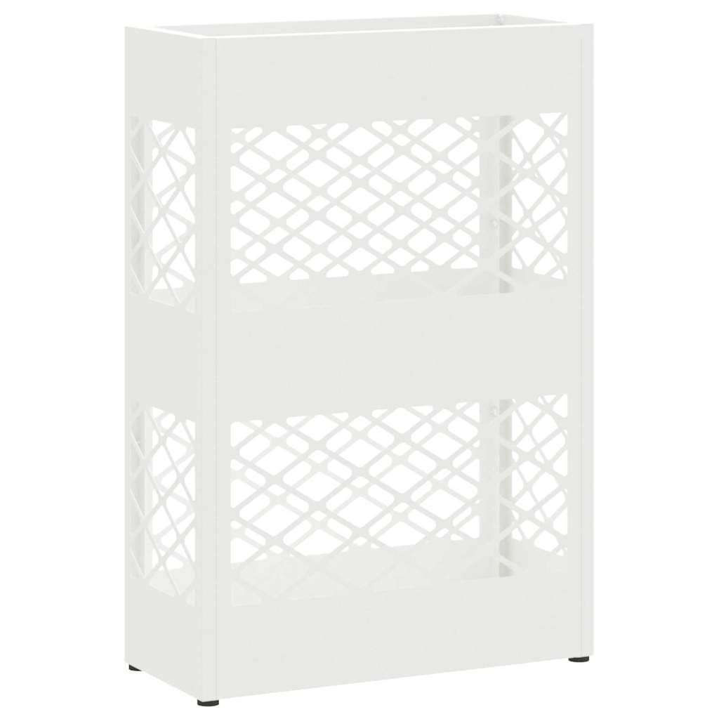 Rain Umbrella Stand White 28 x 12 x 41 cm Steel