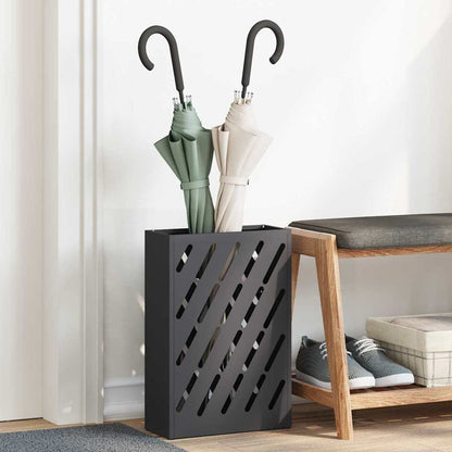 Rain Umbrella Stand Black 28 x 12 x 41 cm Steel