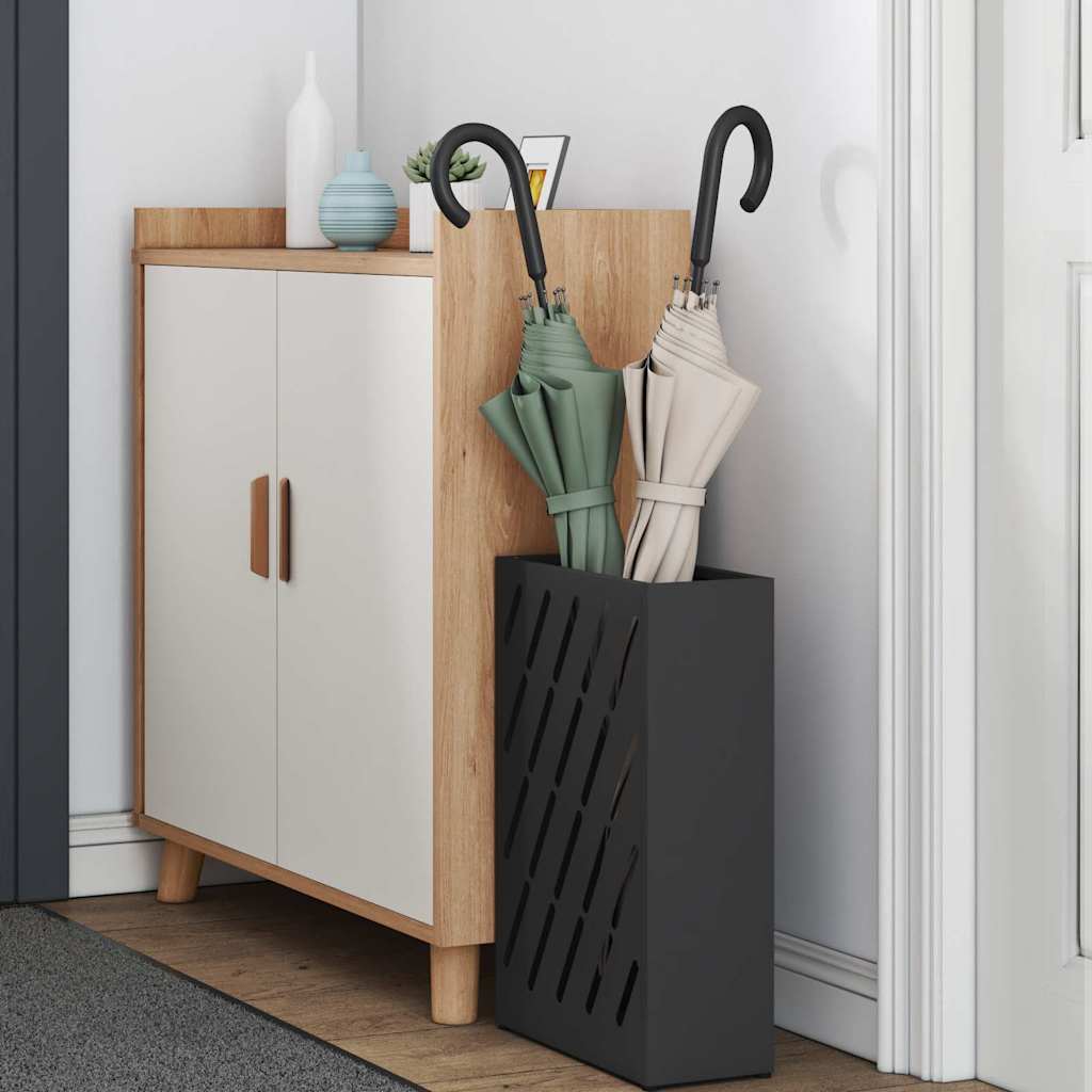 Rain Umbrella Stand Black 28 x 12 x 41 cm Steel
