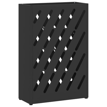 Rain Umbrella Stand Black 28 x 12 x 41 cm Steel