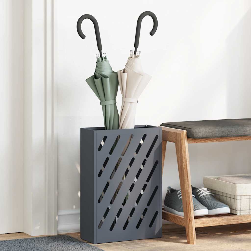 Rain Umbrella Stand Anthracite 28 x 12 x 41 cm Steel