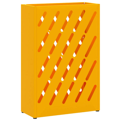 Rain Umbrella Stand Mustard Yellow 28 x 12 x 41 cm Steel