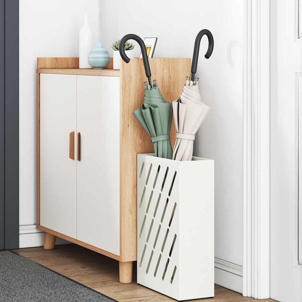 Rain Umbrella Stand White 28 x 12 x 41 cm Steel