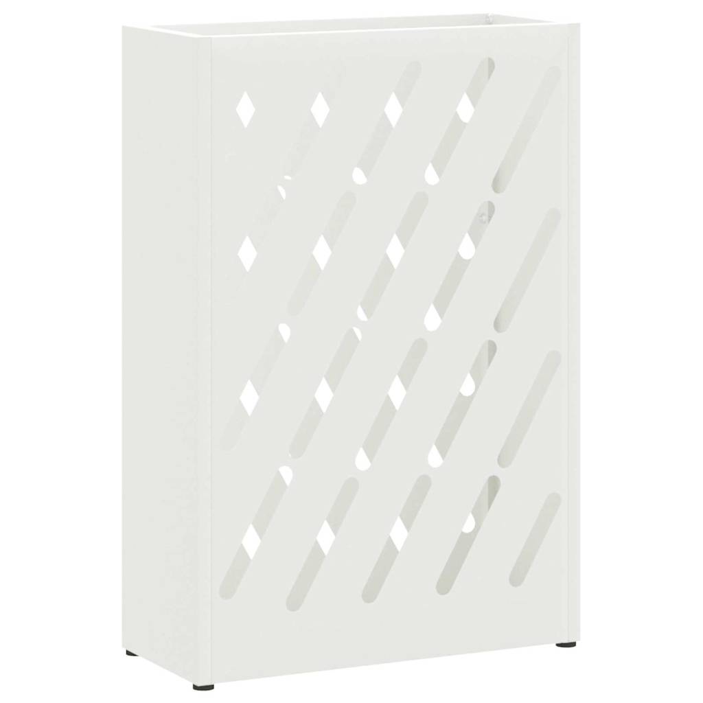 Rain Umbrella Stand White 28 x 12 x 41 cm Steel