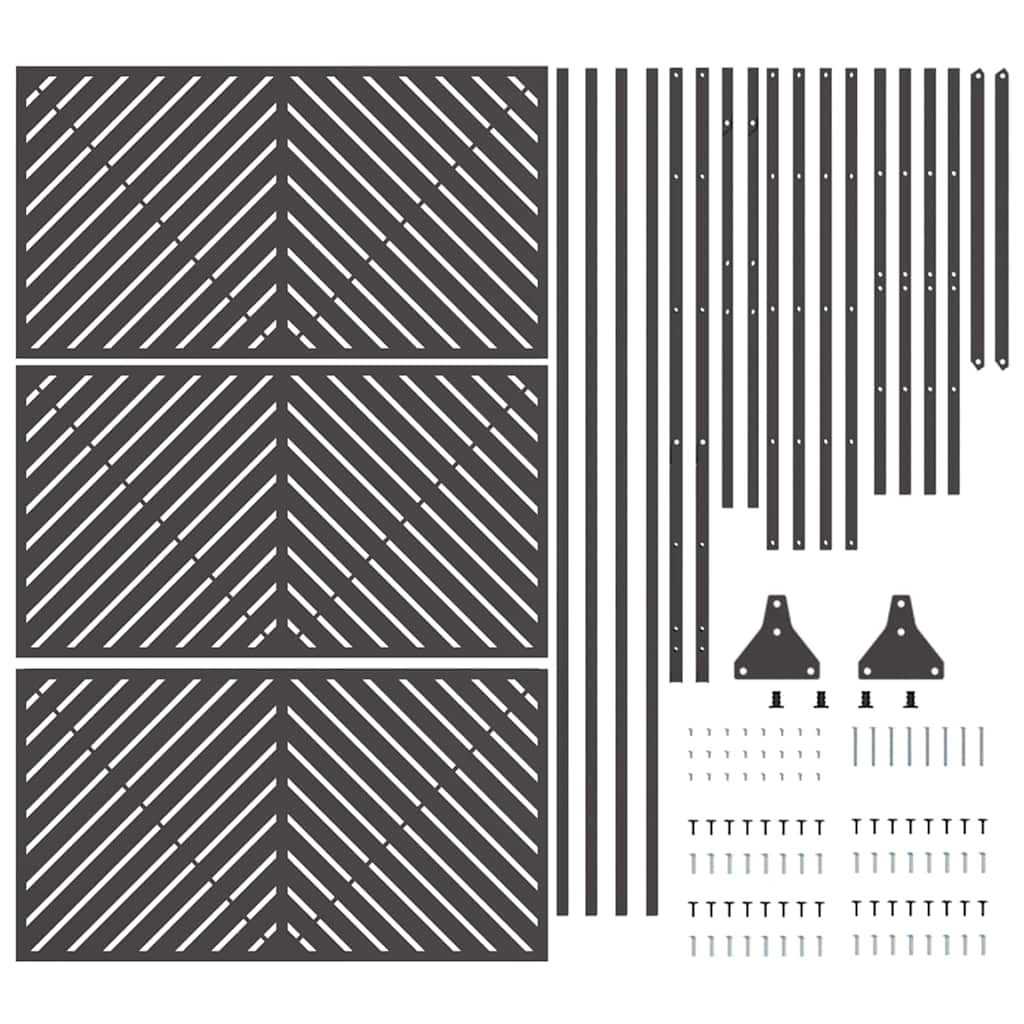 Privacy Screen 100 x 50 x 180 cm Steel Black