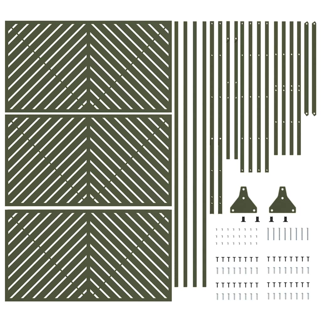 Privacy Screen 100 x 50 x 180 cm Steel Olive Green