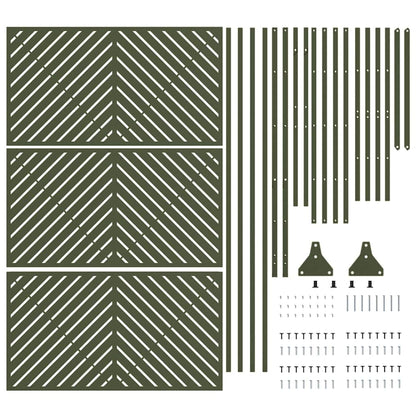 Privacy Screen 100 x 50 x 180 cm Steel Olive Green