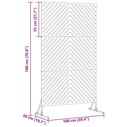 Privacy Screen 100 x 50 x 180 cm Steel Olive Green