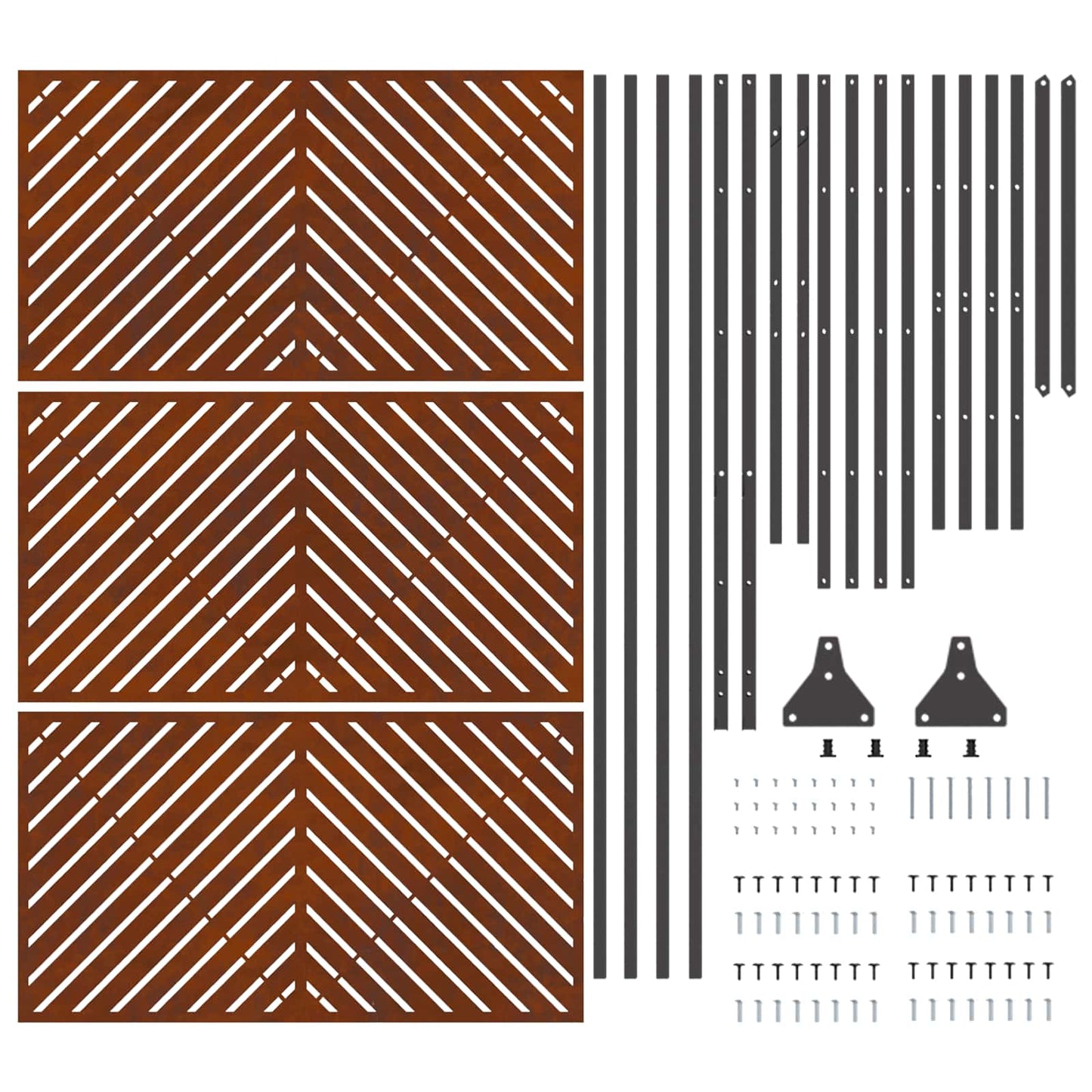 Privacy Screen 100 x 50 x 180 cm Weathering Steel Rusty