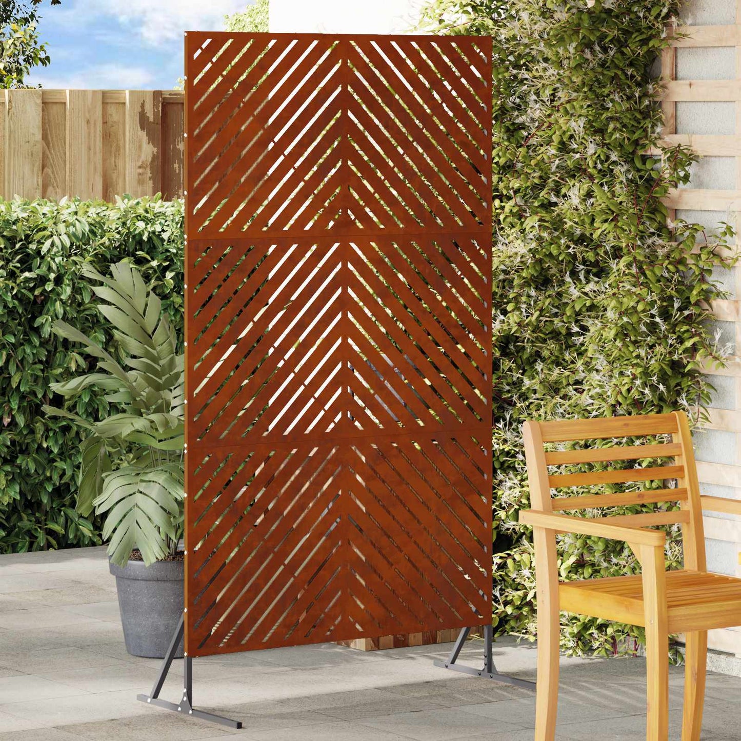 Privacy Screen 100 x 50 x 180 cm Weathering Steel Rusty