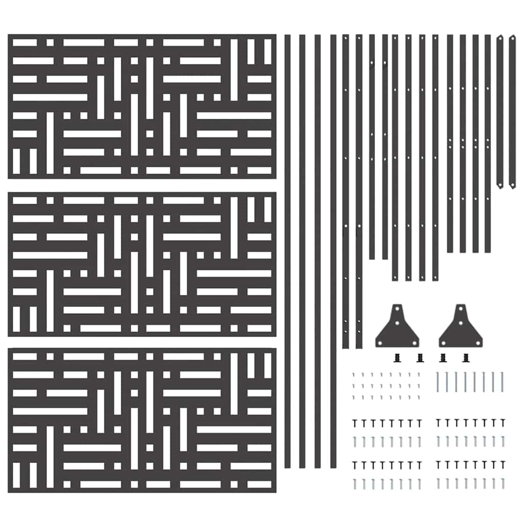 Privacy Screen 100 x 50 x 180 cm Steel Black