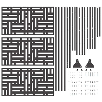 Privacy Screen 100 x 50 x 180 cm Steel Black