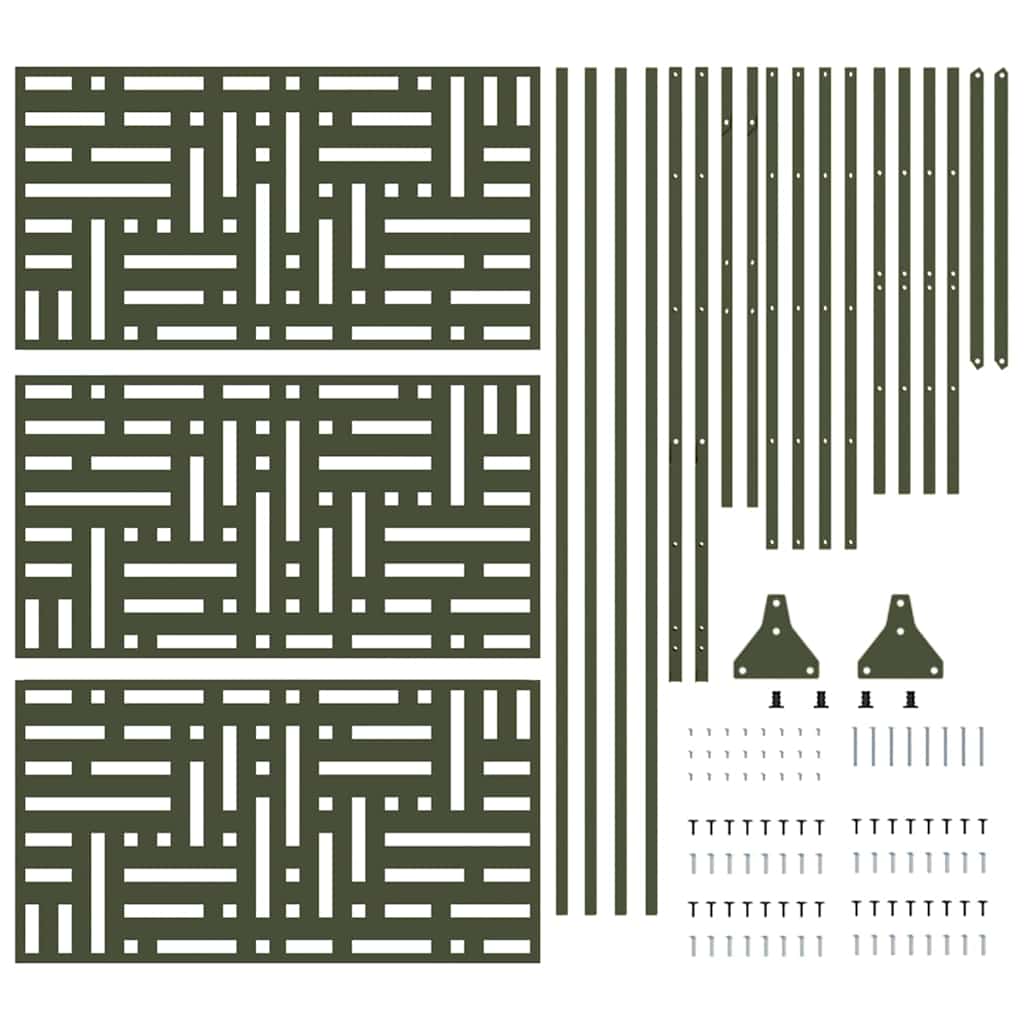 Privacy Screen Olive 100 x 50 x 180 cm Steel