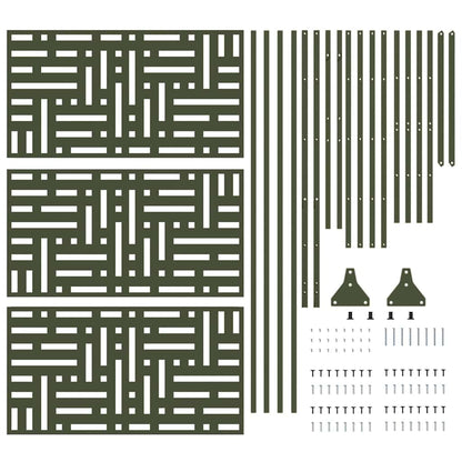 Privacy Screen Olive 100 x 50 x 180 cm Steel