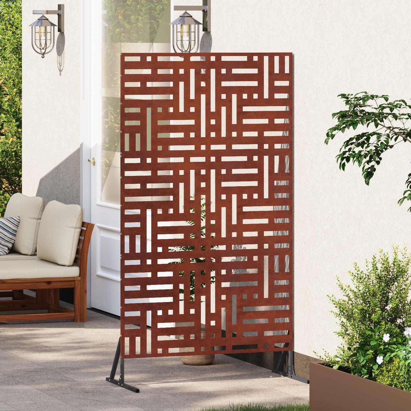 Privacy Screen 100 x 50 x 180 cm Weathering Steel Rusty