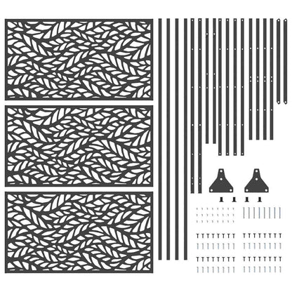 Privacy Screen 100 x 50 x 180 cm Steel Black