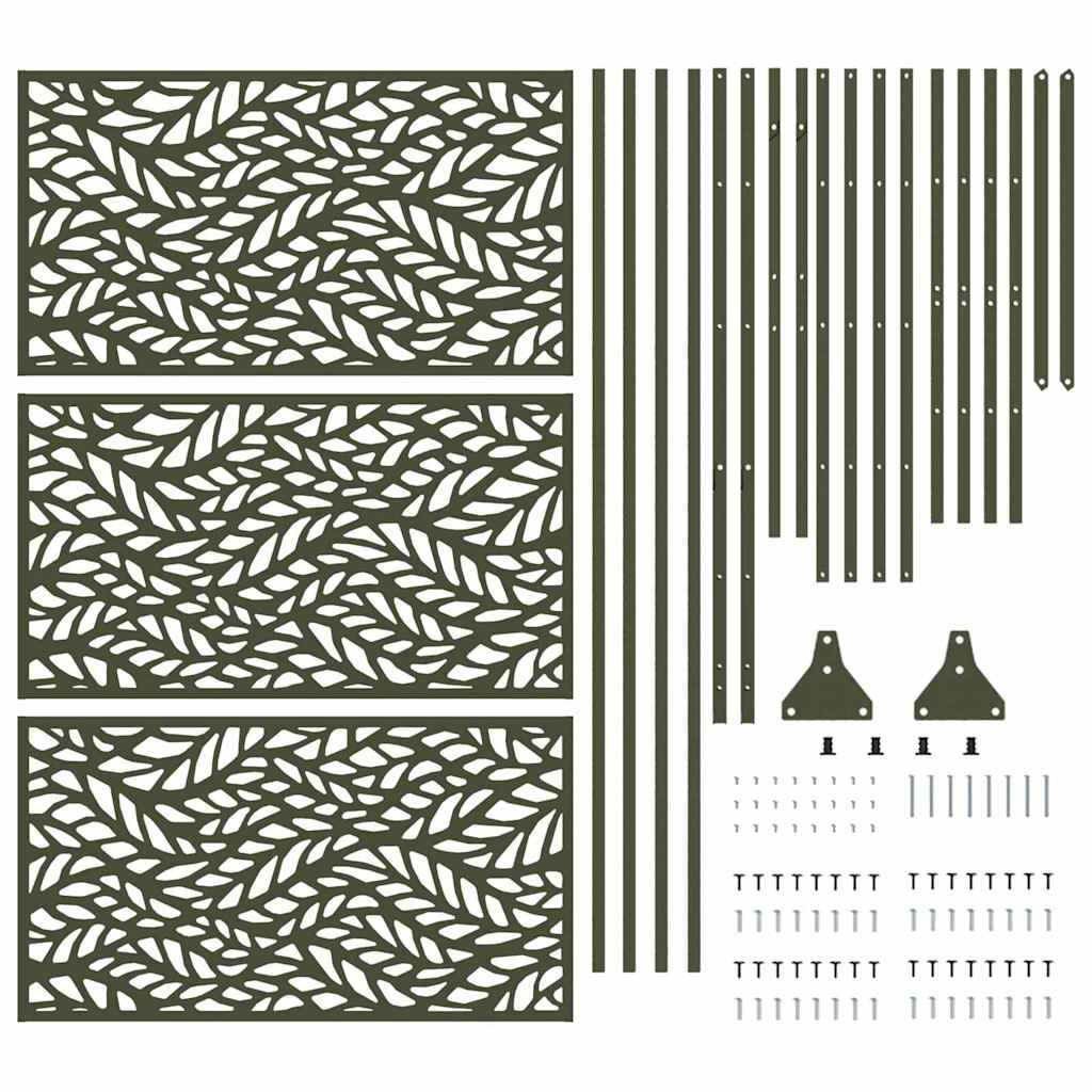 Privacy Screen 100 x 50 x 180 cm Steel Olive Green