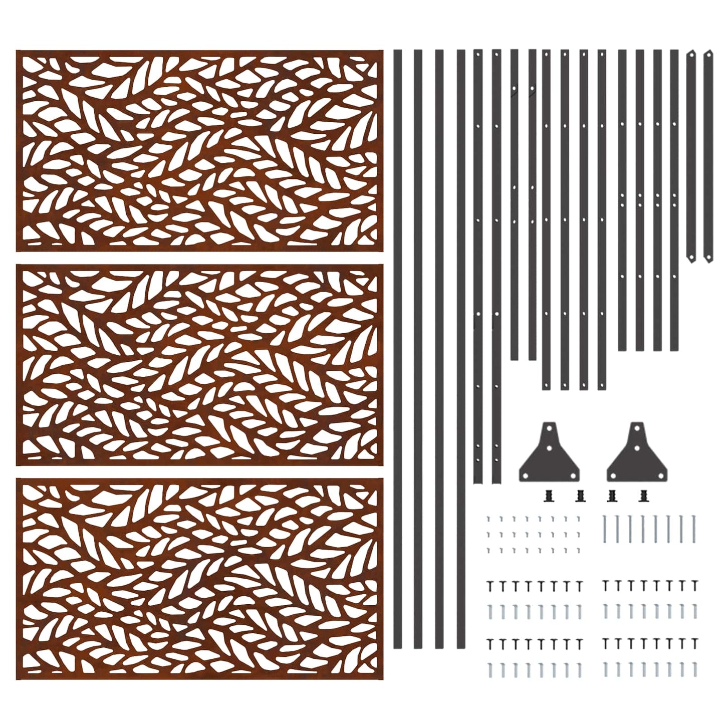Privacy Screen 100 x 50 x 180 cm Weathering Steel Rusty