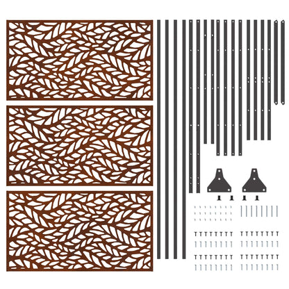 Privacy Screen 100 x 50 x 180 cm Weathering Steel Rusty