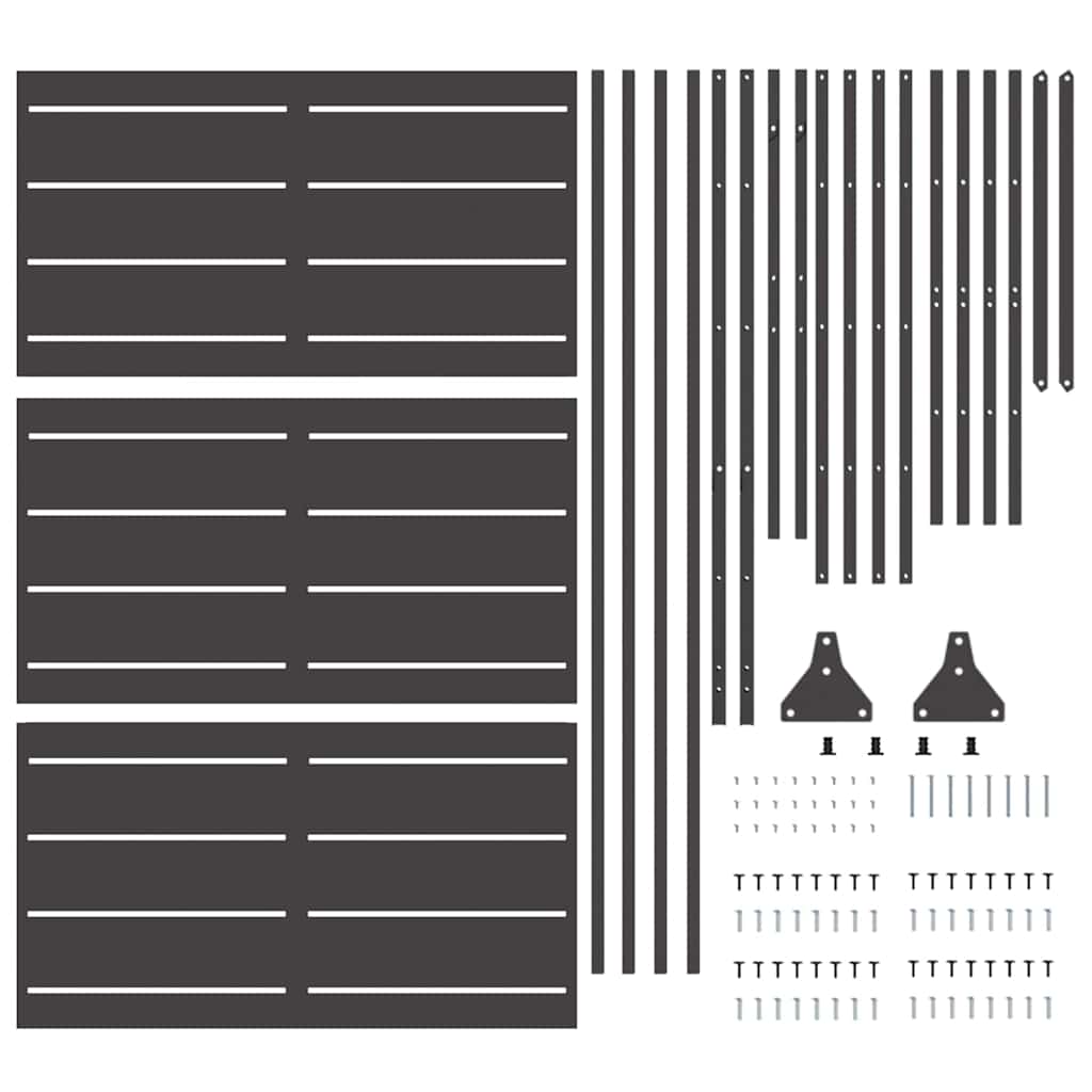 Privacy Screen 100 x 50 x 180 cm Steel Black