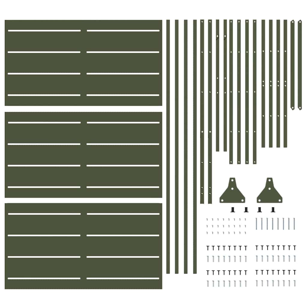 Privacy Screen 100 x 50 x 180 cm Steel Olive Green