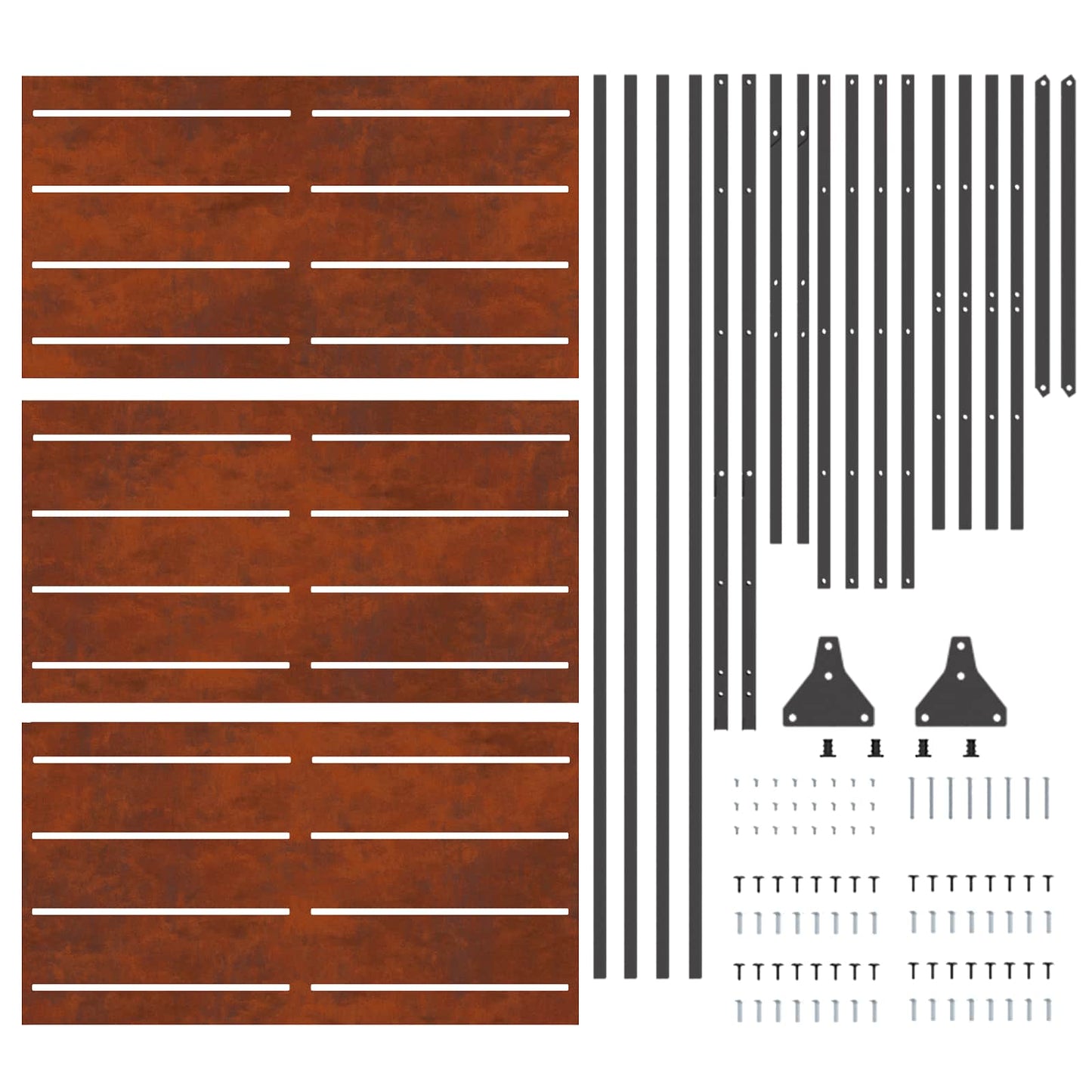 Privacy Screen 100 x 50 x 180 cm Weathering Steel Rusty