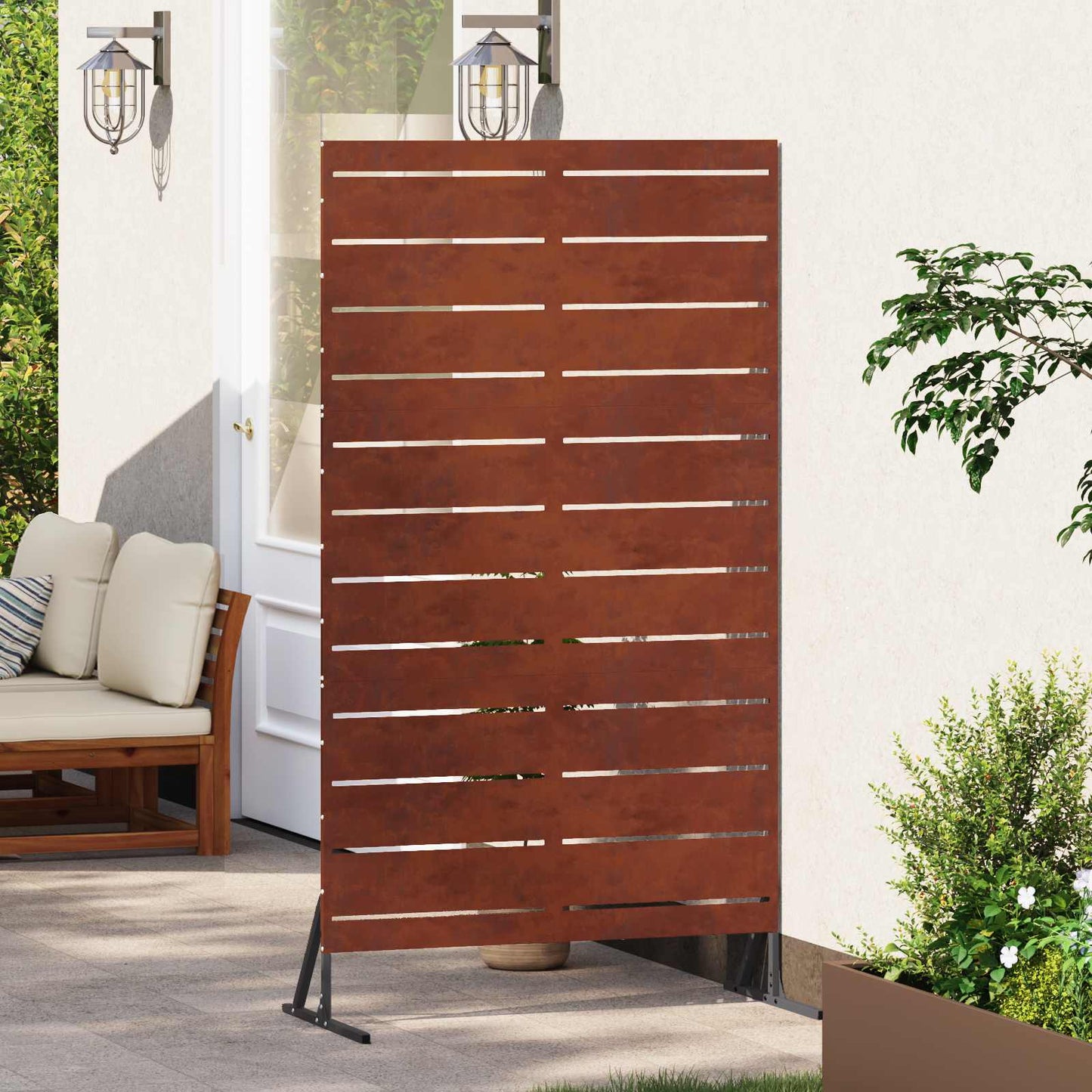 Privacy Screen 100 x 50 x 180 cm Weathering Steel Rusty