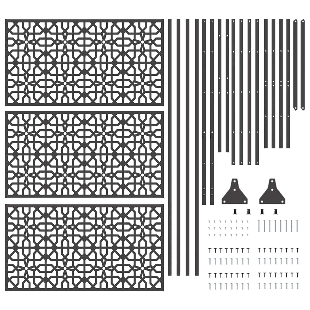 Privacy Screen 100 x 50 x 180 cm Steel Black