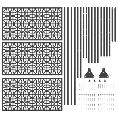 Privacy Screen 100 x 50 x 180 cm Steel Black