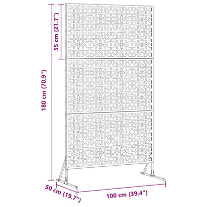 Privacy Screen 100 x 50 x 180 cm Steel Black