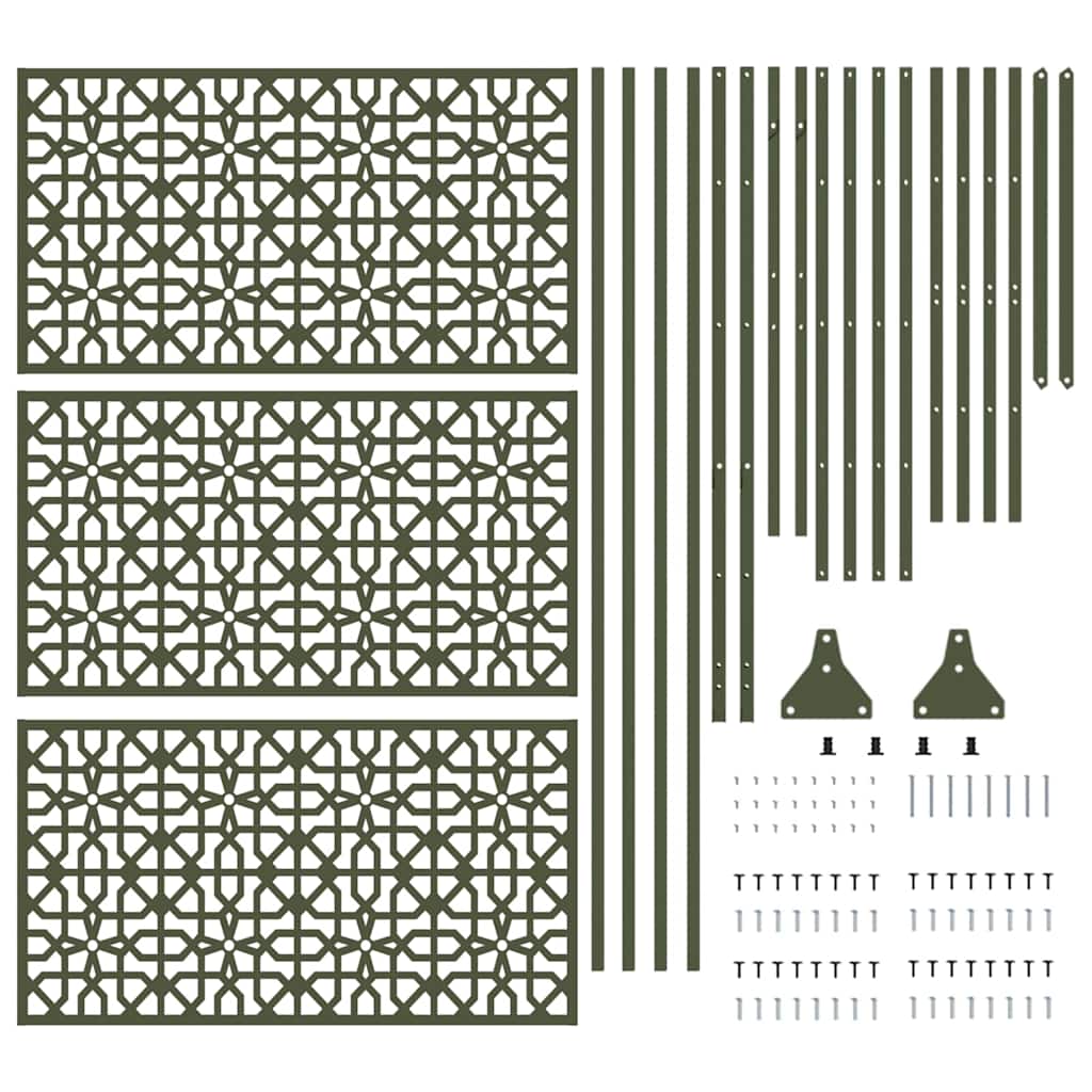 Privacy Screen 100 x 50 x 180 cm Steel Olive Green