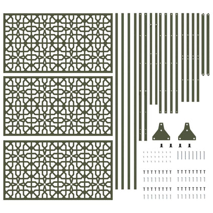 Privacy Screen 100 x 50 x 180 cm Steel Olive Green