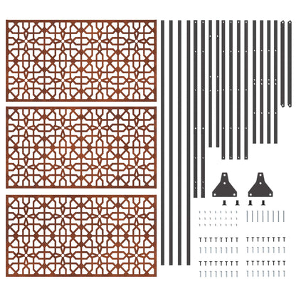 Privacy Screen Grey 100 x 50 x 180 cm Weathering Steel