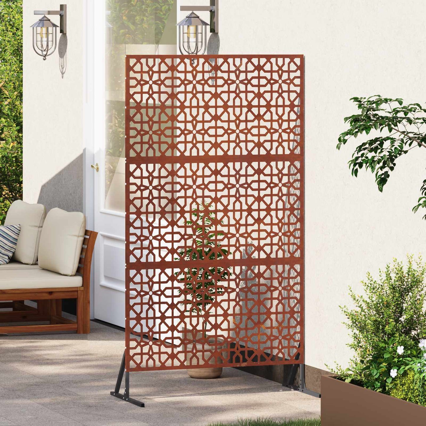 Privacy Screen Grey 100 x 50 x 180 cm Weathering Steel