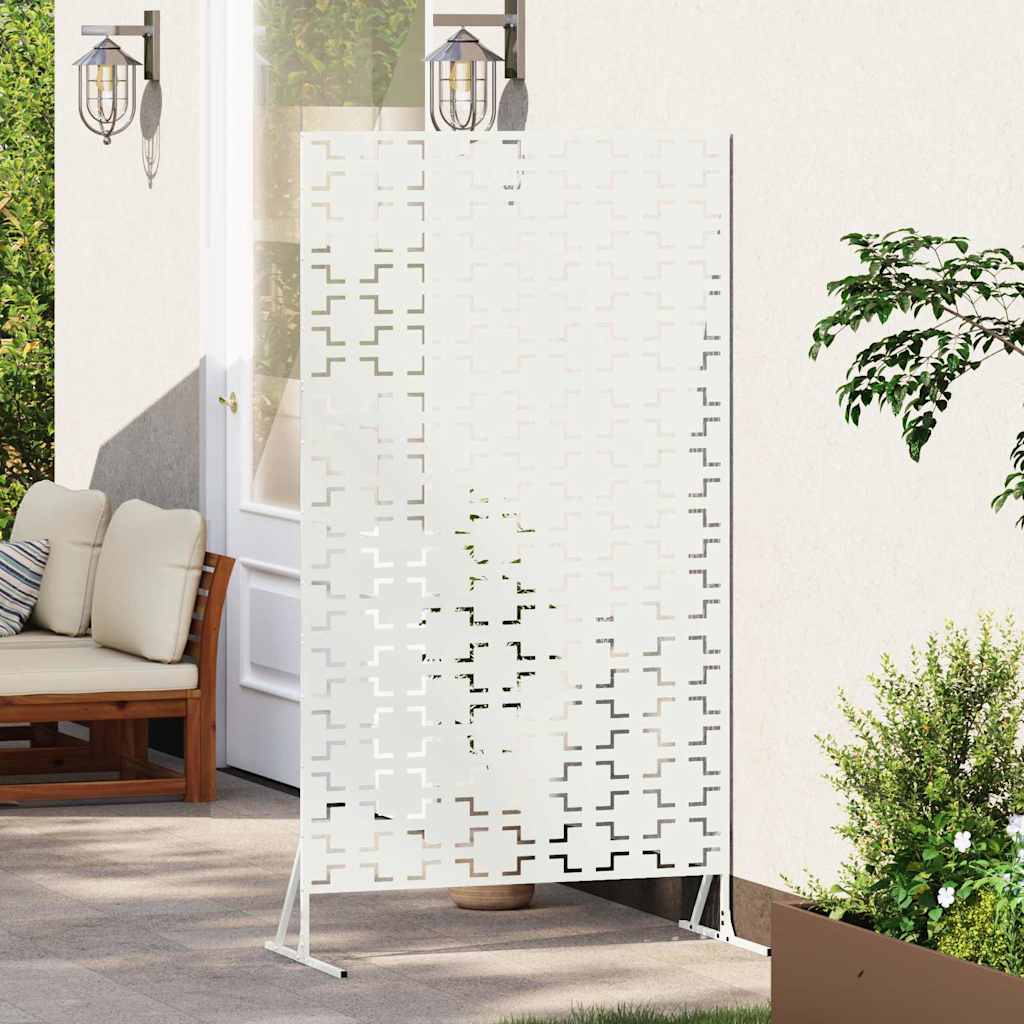 Privacy Screen White 100 x 50 x 180 cm Steel