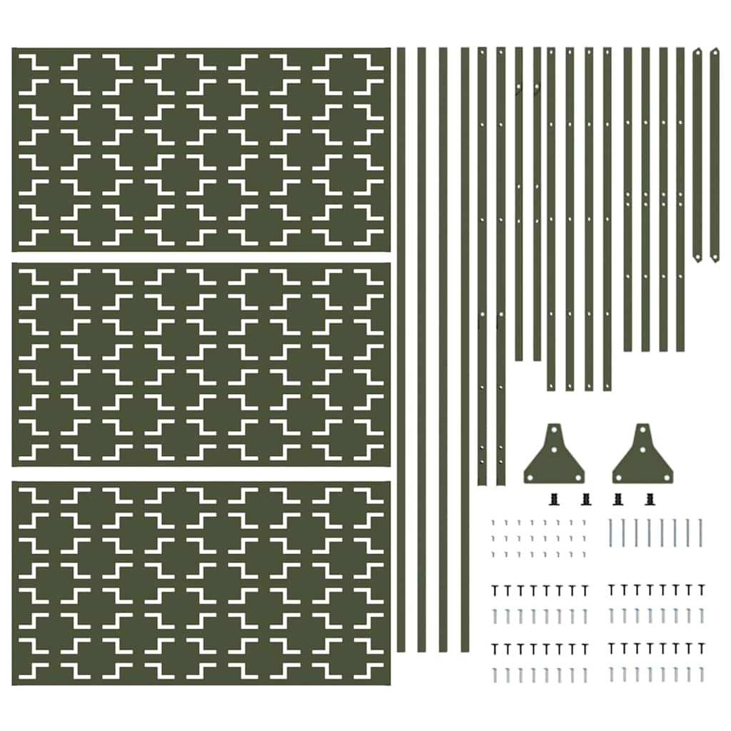 Privacy Screen 100 x 50 x 180 cm Steel Olive Green