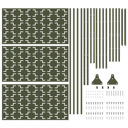 Privacy Screen 100 x 50 x 180 cm Steel Olive Green