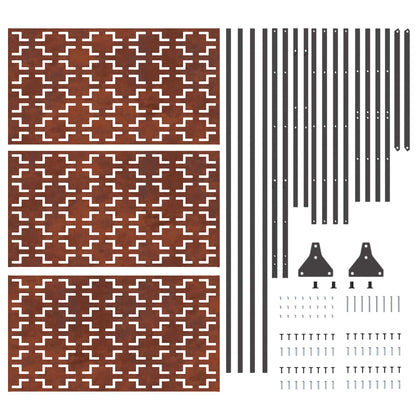 Privacy Screen Grey 100 x 50 x 180 cm Weathering Steel