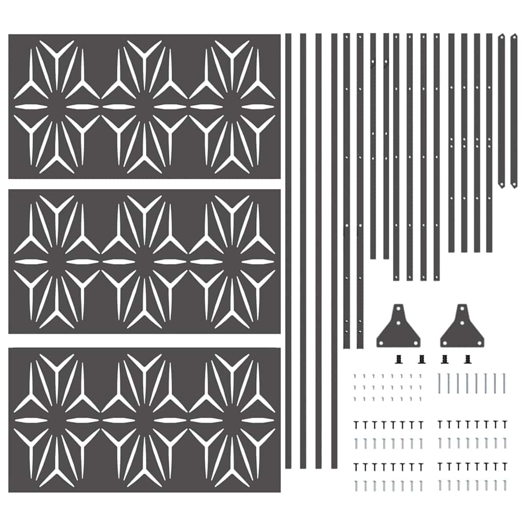 Privacy Screen 100 x 50 x 180 cm Steel Black