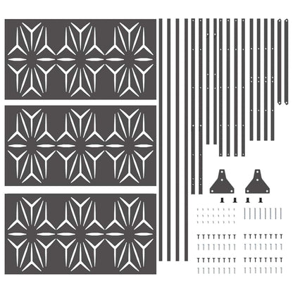 Privacy Screen 100 x 50 x 180 cm Steel Black