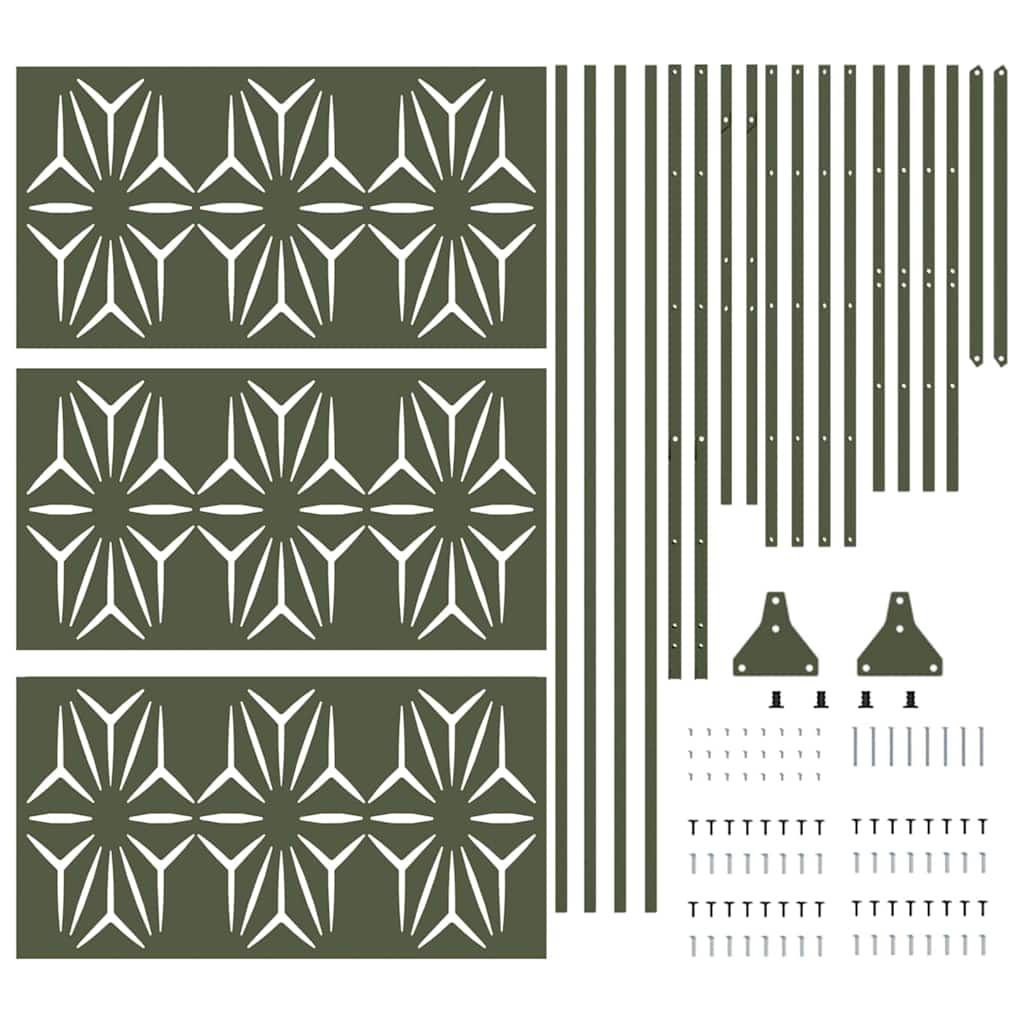 Privacy Screen 100 x 50 x 180 cm Steel Olive Green